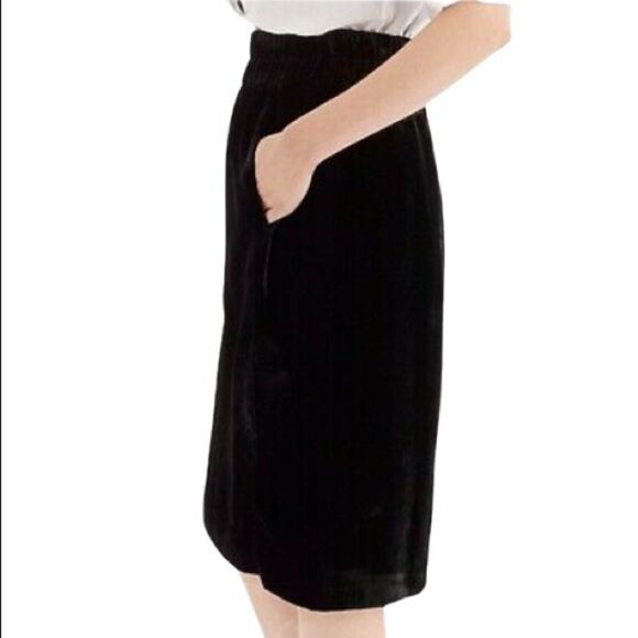 J. CREW Velvet Knee Length Midi Pencil Skirt Black XXS - Picture 9 of 11
